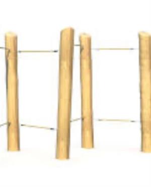 Balancemodul i robinetræ med 2 sæt vandrette stålforstærkede tove. Længde er 6 mtr.  3 x 2 mtr tov.   (Modul M)